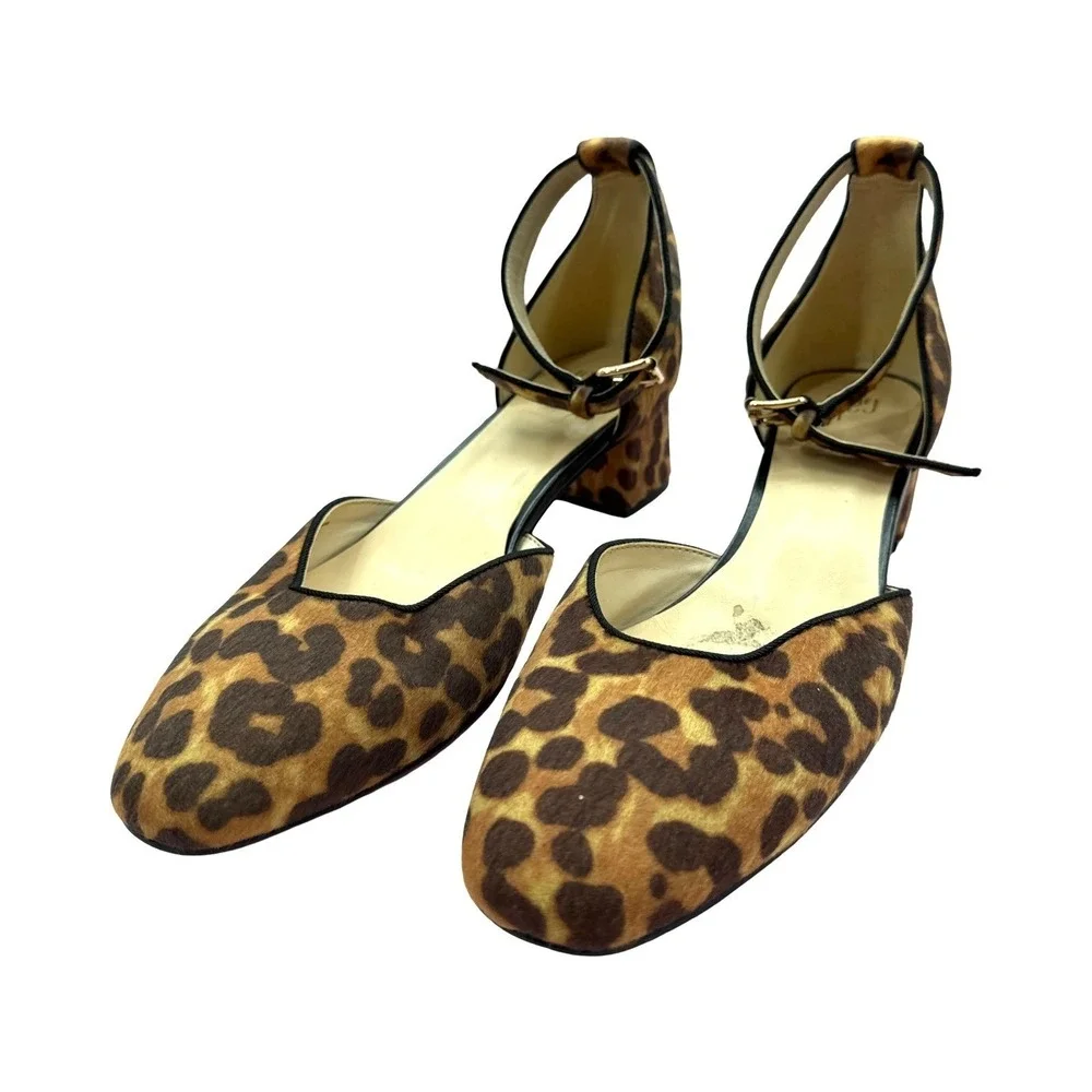 Leopard Print Block Heel Ankle Strap Sandals Size 9.5M‎ CAbi Kiki